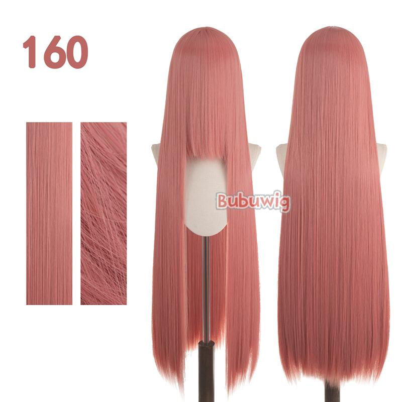 Синтетические парики Bubuwig, 100 см, длинные, прямые, однотонные, для косплея, более 100 цветов, розовый, оранжевый, блонд, зеленый, термостойкие