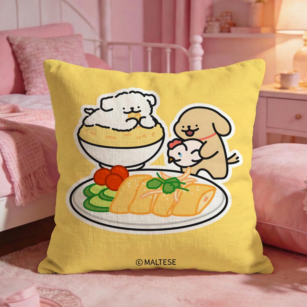 Line PPuppys Cute Dog Cushion Cover Premium Comfort Reversible Pillow Cove Two In One Design For Any Room Car Interior