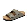 Men Slides Comfortable Cork Slippers And Sandals Solid Colour Open Toe Breathable Durable Slides For Men's Outdoor Activities