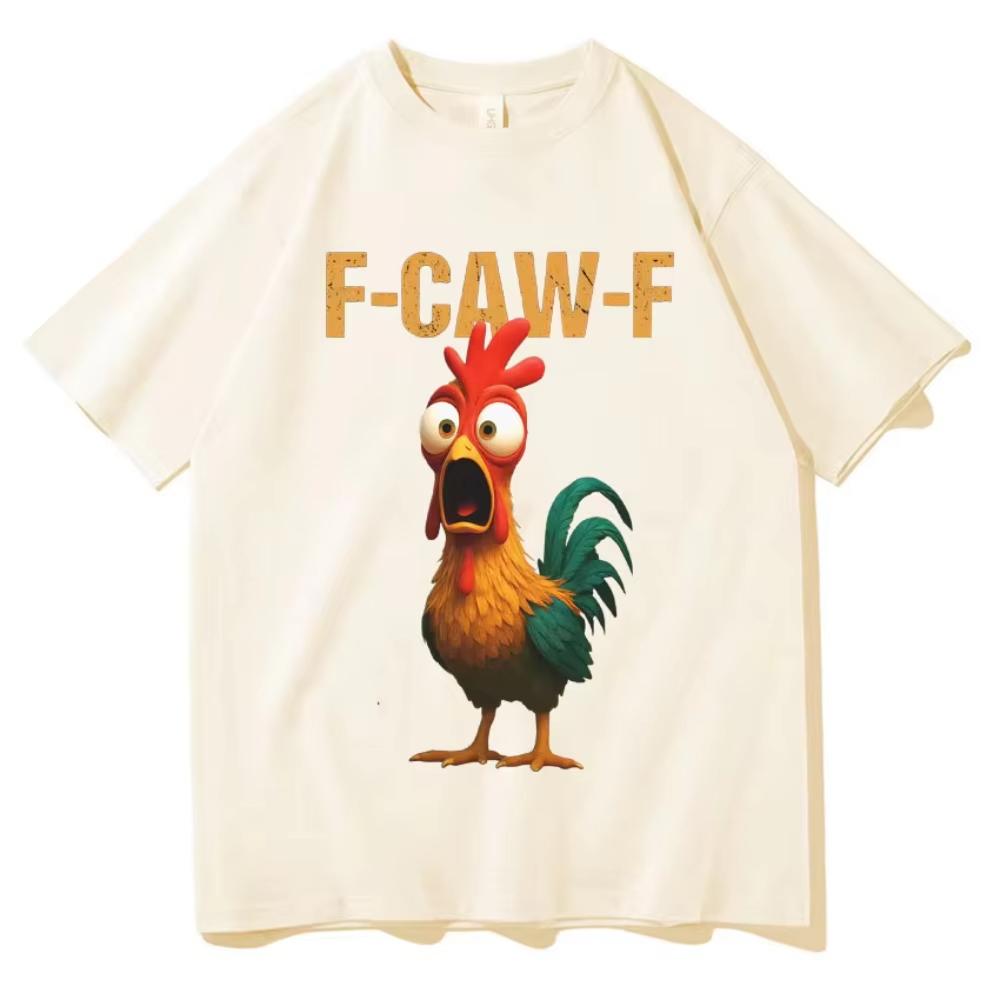 Summer Funny F Caw F Chicken Harajuku New Short Sleeves Top Mens Humor Unisex T Shirt Chicken Aesthetic Casual summer Tshirt