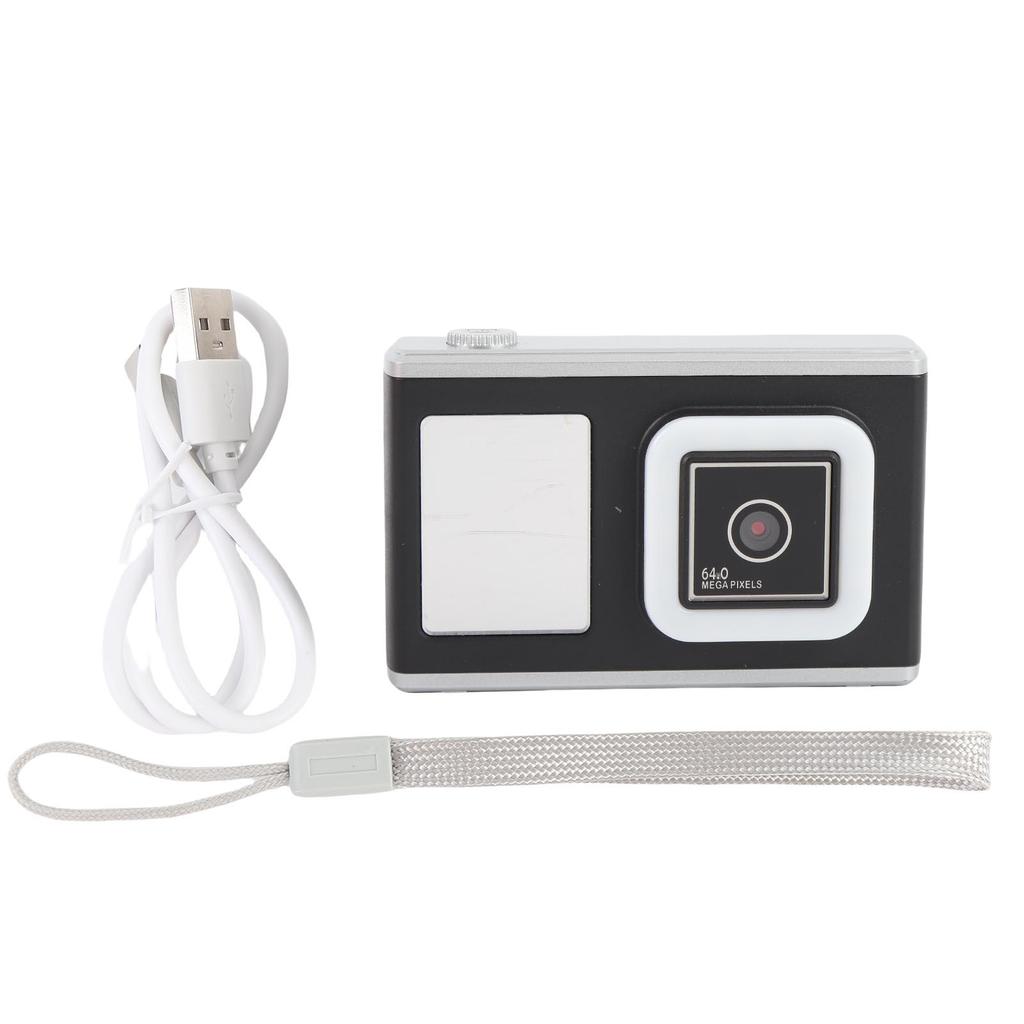 Digital Camera for Photography 64MP 1080P HD Dual Lens Travel Camera with LED Fill Light Selfie Mirror for Beginner