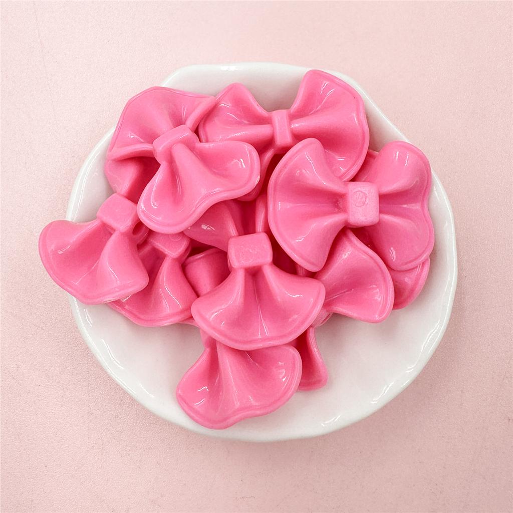 23.2*31mm 10Pcs Candy Color Cream Bow Acrylic Beads Charms DIY Bracelet Necklace Accessories for Jewelry Making