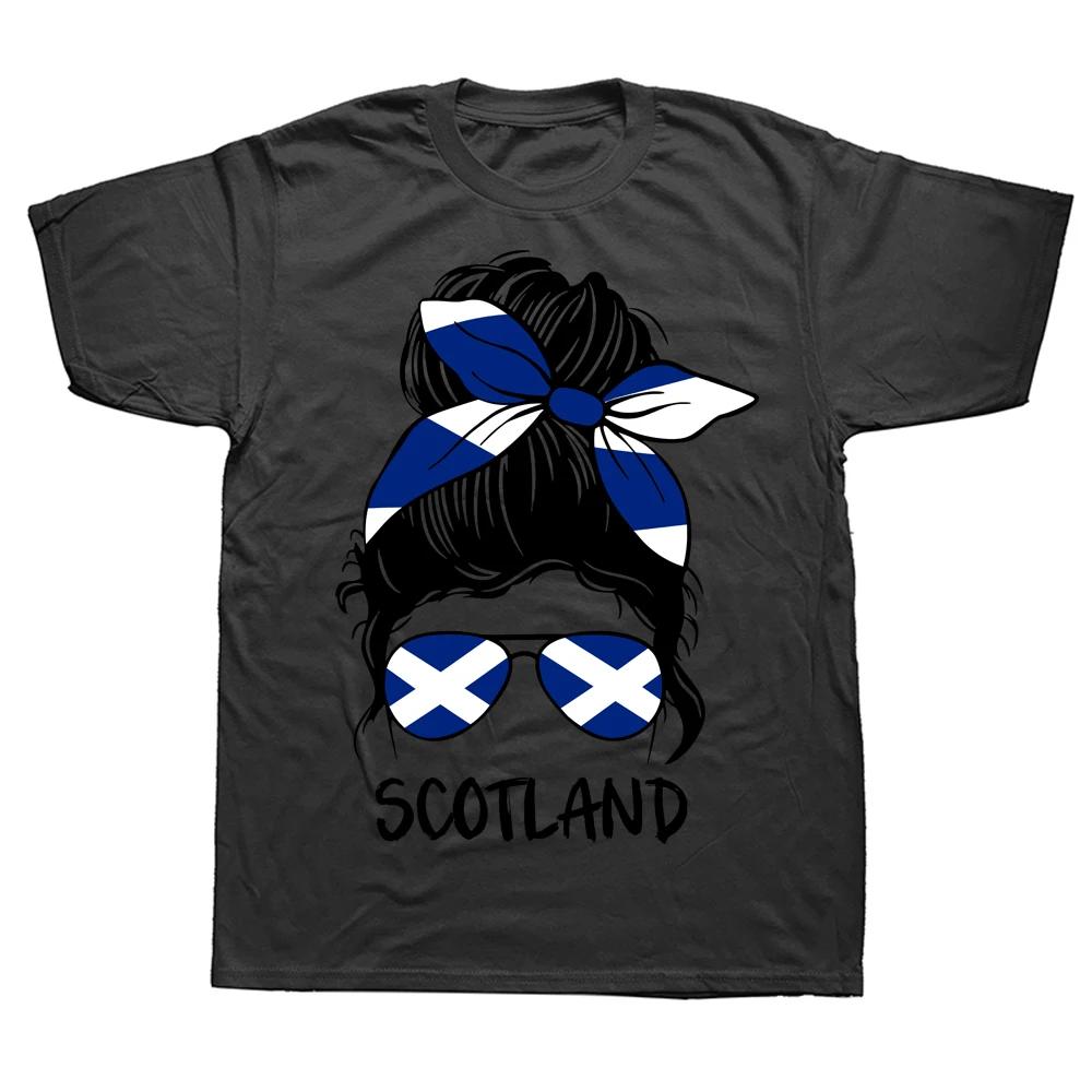 Футболки для девочек из Шотландии, летняя стильная хлопковая уличная одежда с графическим рисунком, футболка с короткими рукавами и шотландским флагом, подарки, одежда унисекс