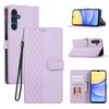 Leather Case For Samsung Galaxy A17/A26 5G/A16 5G/A16 4G 3D Rhombus Grid Imprinted Wallet Phone Cover with Lanyard