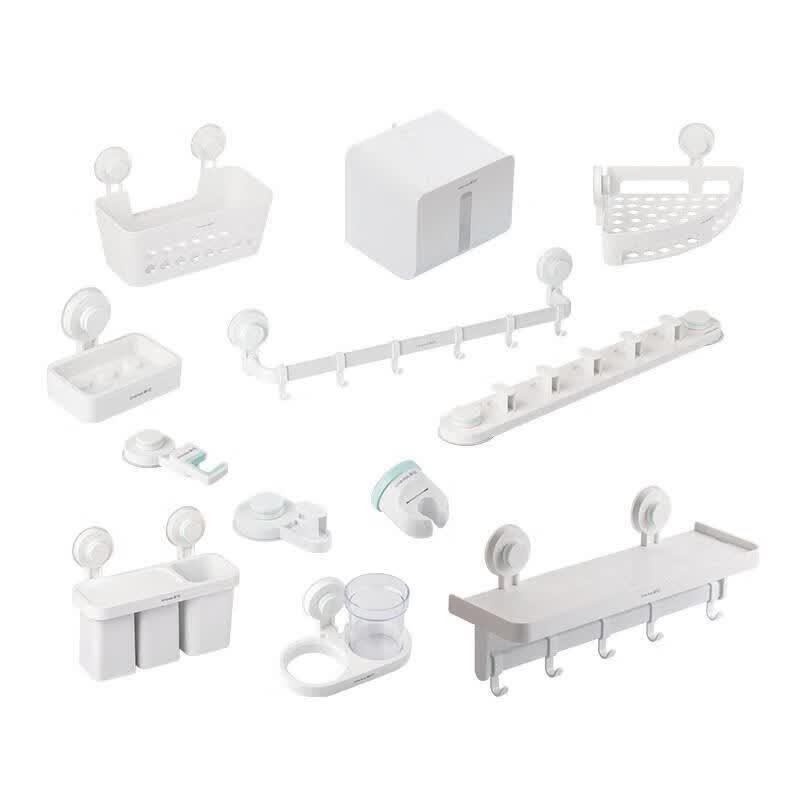 Chahua Wall-Mounted Mop & Bathroom Storage Rack (2-Pack)