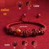 2025 Year of the Snake Cinnabar Zodiac Red String Bracelet - Unisex Benming Year Amulet with Sanhe Liuhe and Buddha Hand Design