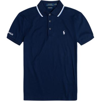 Polo Вышитая буква Хлопковая футболка-поло с коротким рукавом Мужские топы 710791505-003