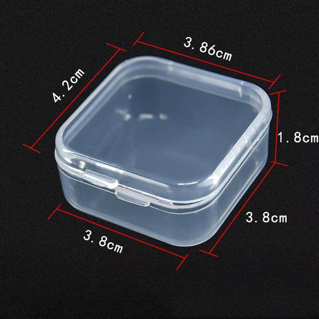 Small Clear Beads Storage Container Box with Hinged Lid for of Items, Crafts, Jewelry,