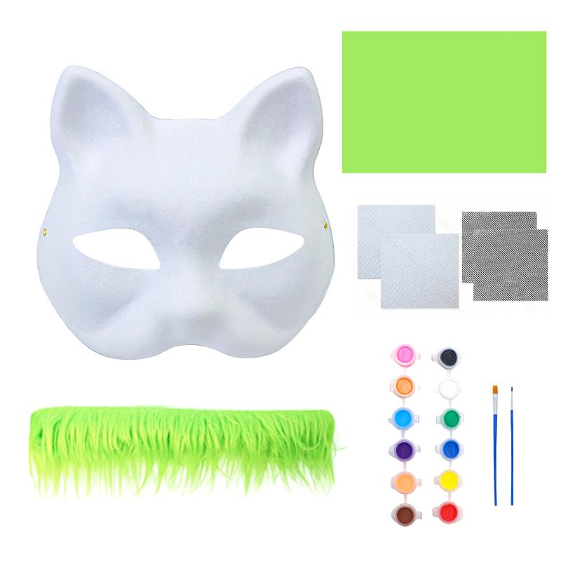 1 Набор Полуфабрикат Маска Маска Лисы Кошки Набор Масок для DIY Праздничные Принадлежности Сумка с Материалами для DIY Косплей