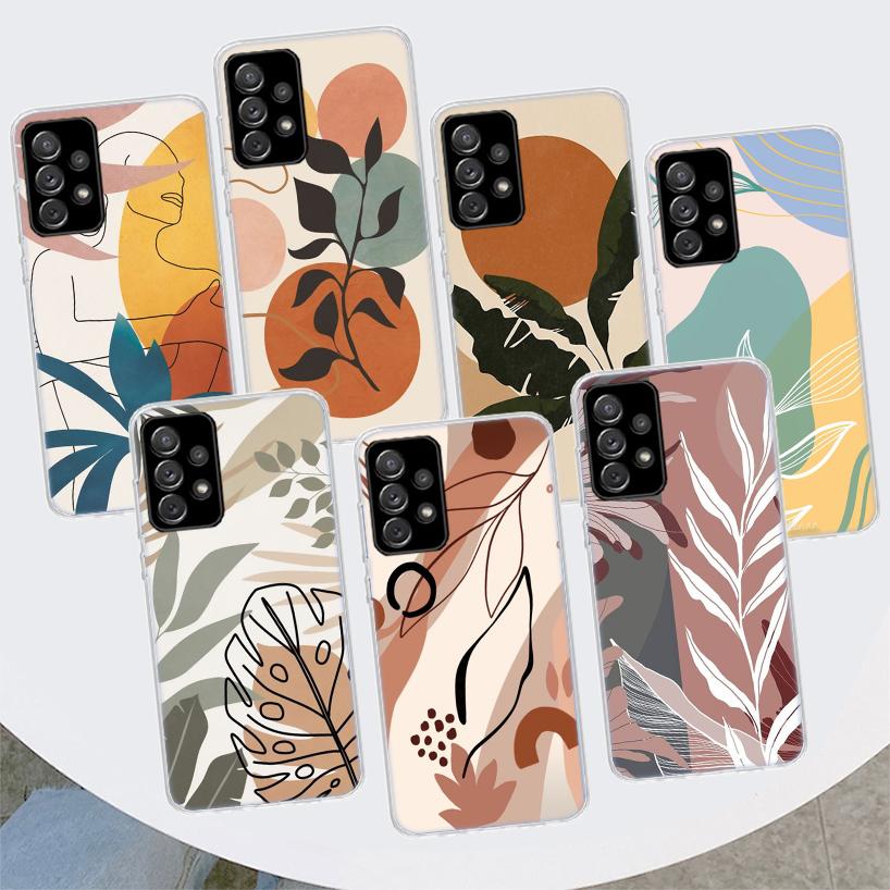 Женский чехол для телефона с абстрактным рисунком лица для Samsung Galaxy A55 A54 A53 A52 A15 A14 A13 A12 A35 A34 A33 A32 A25 A24 A23 A22 A04S A03S