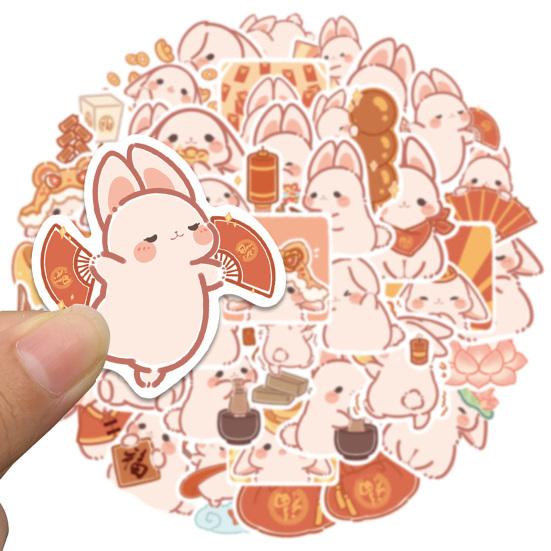 40 шт., наклейка в стиле граффити, очаровательная водостойкая самоклеящаяся бумага, мультяшная милая розовая наклейка с кроликом, новогодняя подарочная коробка, декор, детский подарок