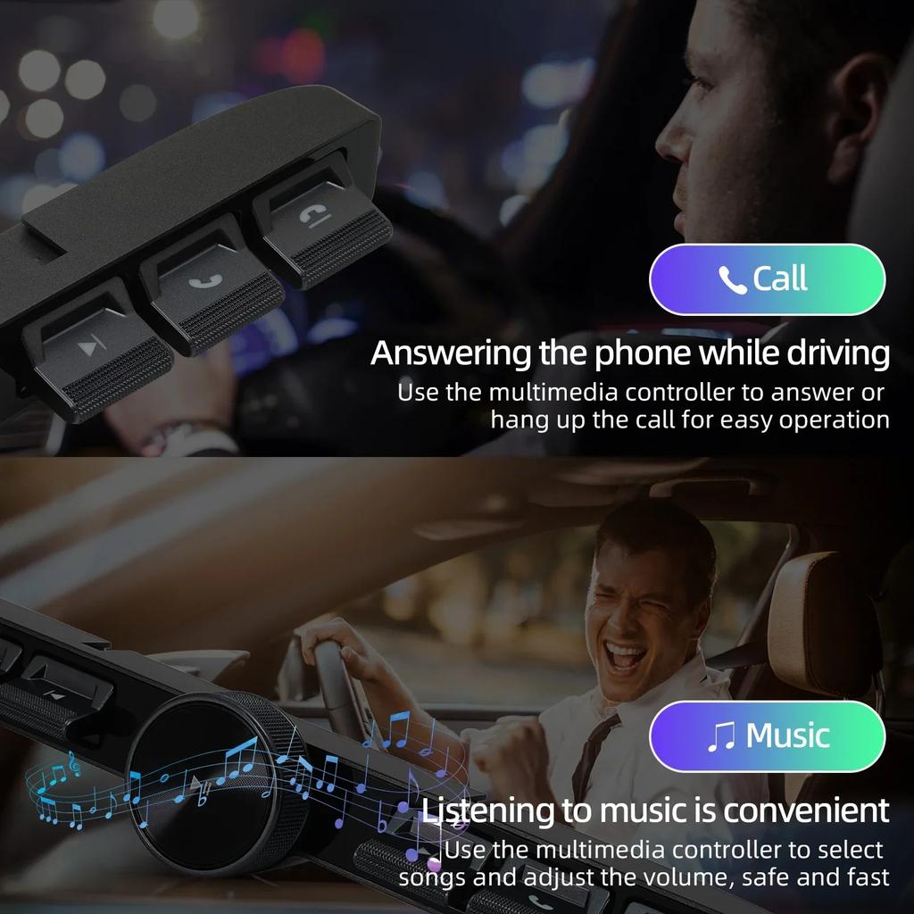 Умный контроллер рулевого колеса Беспроводная кнопка управления с подсветкой Интеллектуальное управление громкостью Для навигационного плеера