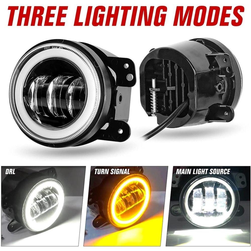 2PCS Waterproof Offroad Driving Fog Lights 4 Inch Car Motorcycle Lamp Professional LED Fog Lights