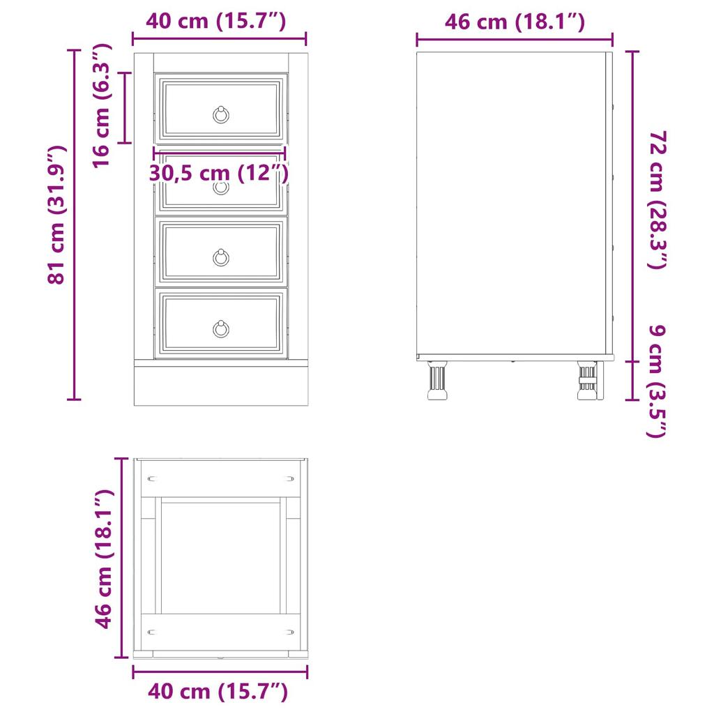 SKI Cabinet Honey Brown 40 x 46 x 81 cm Solid Pine Wood