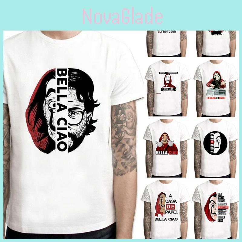 La Casa De Papel T Shirt Money Heist Tv Series Homme Tops House Of Summer Paper