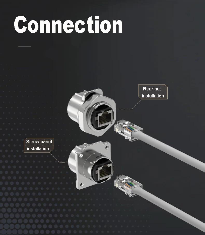 LP16 Waterproof IP67 Network RJ45 Ethernet Wire Cable M16 RJ45 Connector Aviation Adapter 8 Pin Terminal Industrial Plug Socket