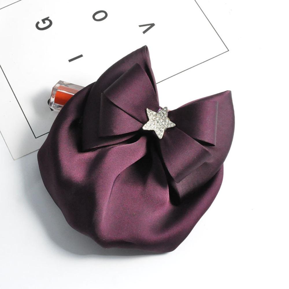 Sweet Bow Snood Korean Style Women Spring Clip High Quality Ruffled Edges Hair Net Office Lady
