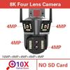 16MP 8K IP Camera 10X Zoom Outdoor Four Lenses Three-Screen PTZ WiFi Camera Security Protection CCTV Color Night Vision Cam Home Security