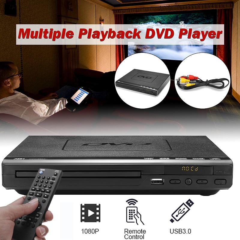 15 Вт 1080P 320*200*38 мм DVD-плеер Множественное воспроизведение Просмотр под разными углами USB Мини-DVD-плеер с пультом дистанционного управления