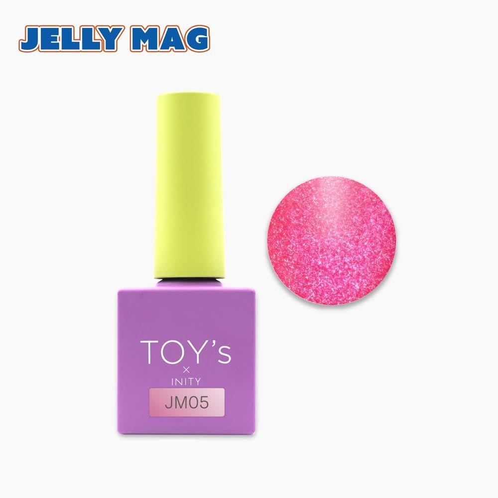 TOY's x INITY Гелевая Кисточка T-JM05 Жвачка 7мл Магнитный Гель-Лак Неоновый Розовый Белый Серебристый Магнит Японский Нейл-Арт