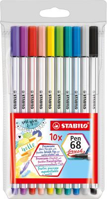 STABILO Водостойкий маркер 68 Кисть, Набор из 10 цветов, 568-10-11