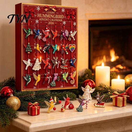 Gift Box for Couples Christmas Advent Calendar 2026, 24 Days Countdown with Acrylic Unique Collectible Pendants Hanging Ornaments, Gifts Holiday Home