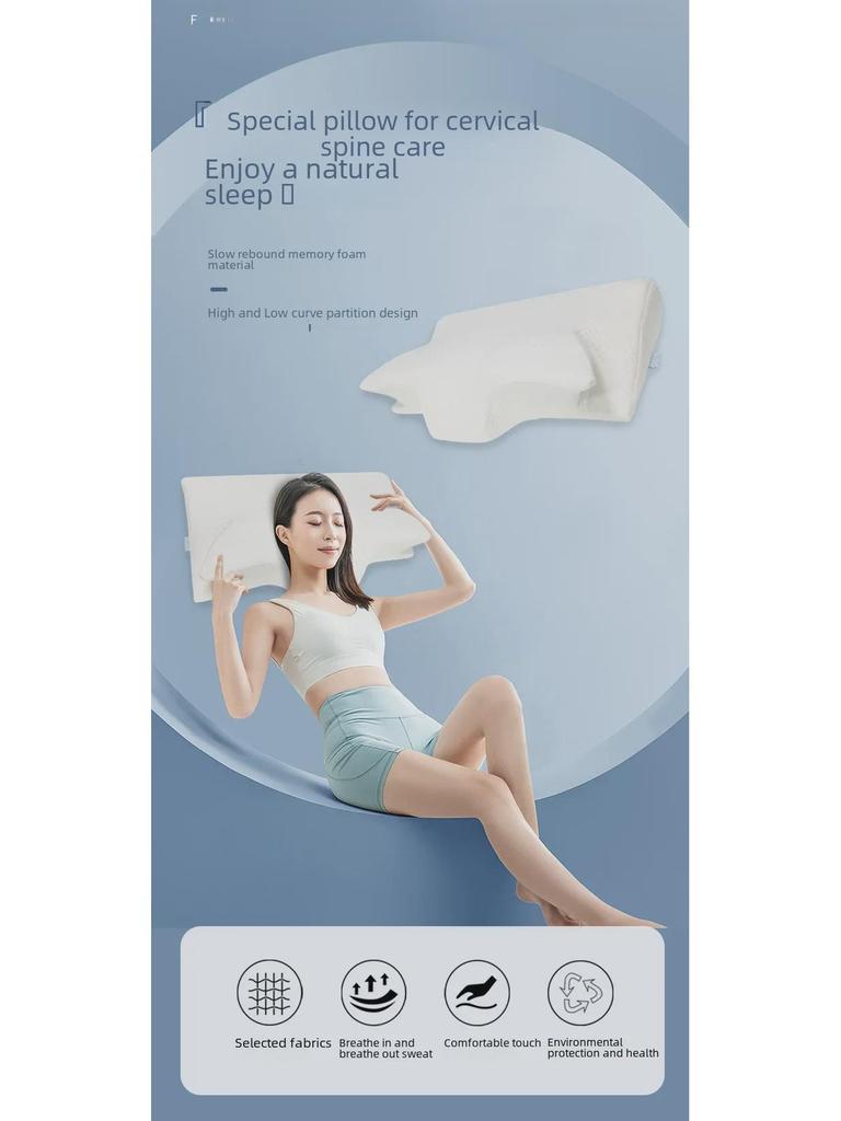 Memory Foam Cervical Support Pillow for Side Sleepers - Slow Rebound, Non-Collapse Design