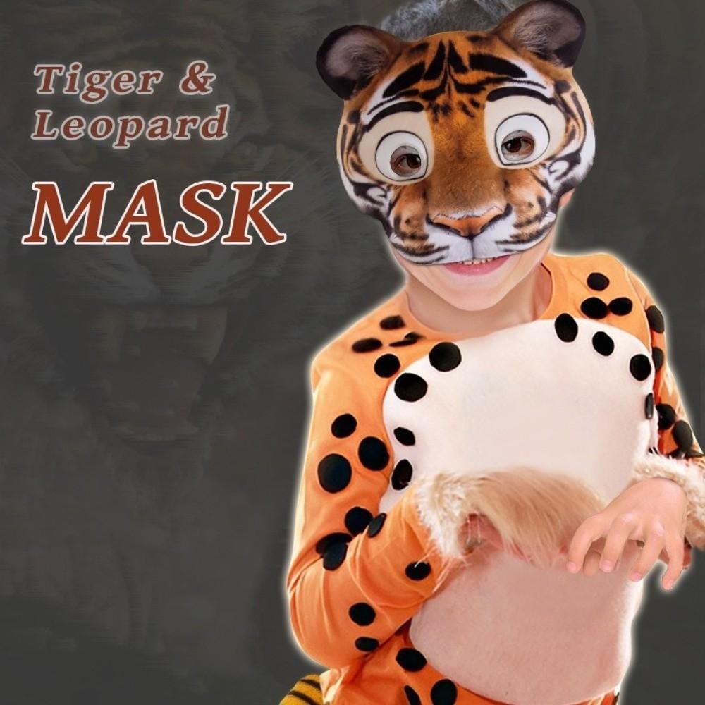 EVA Animal Mask Half Face Tiger Plush Mask Funny Halloween Mask Masquerade