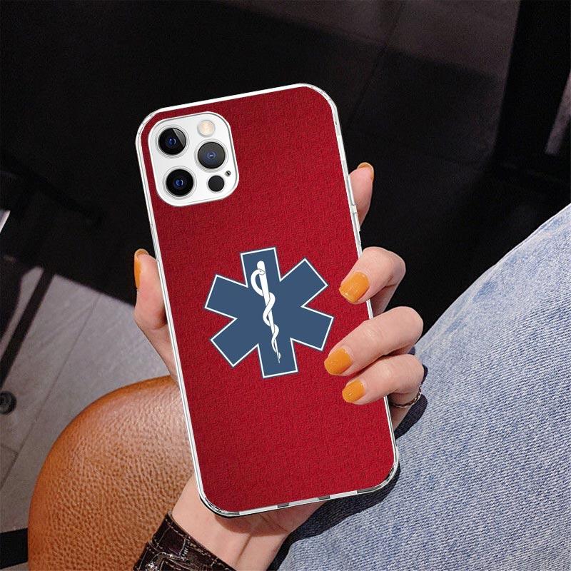 Медицинский спасательный чехол для телефона EMT EMS для iPhone 13 12 Mini 11 Pro Max XS XR X SE 7 8 Plus 5S 5 6S 6 Подарок Печатная крышка Fundas