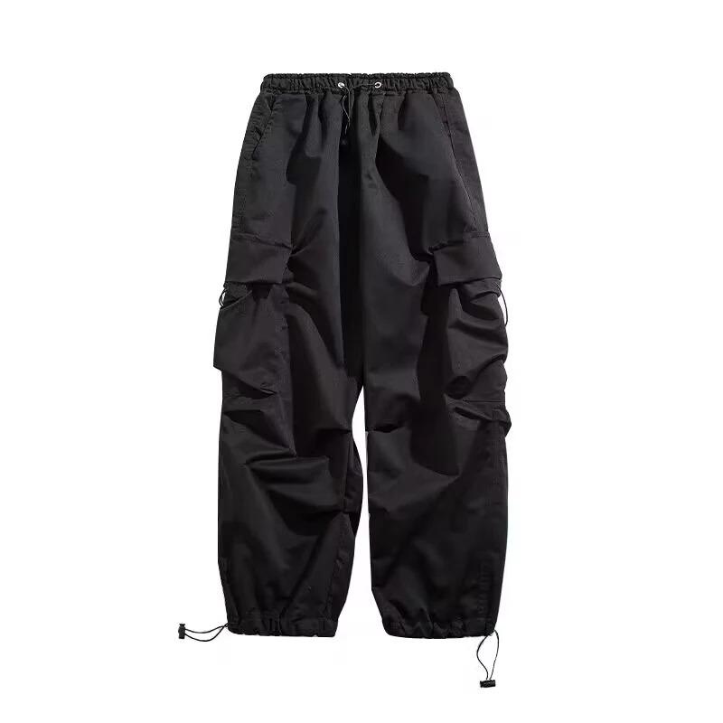 Streetwear Spring Summer Cargo Pants Men Harajuku Casual Men's Pants Elastic Waist Wide Leg Joggers