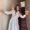 Women's Long-Sleeve Doll Collar Dress - French Chic White Fairy Style for Spring & Autumn