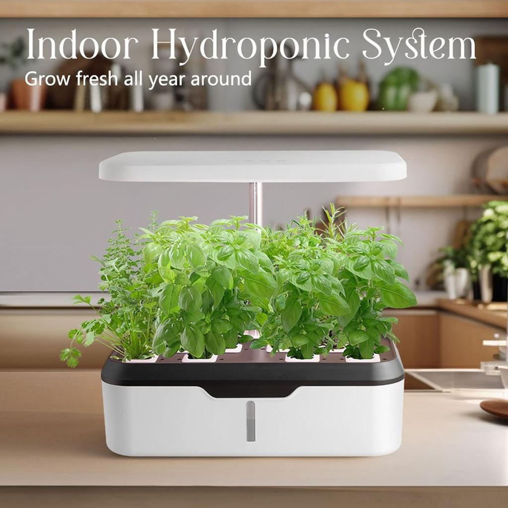Система выращивания гидропоники для внутреннего сада, 12 стручков, регулируемая по высоте, интеллектуальная гидропонная сеялка со светодиодным освещением для дома