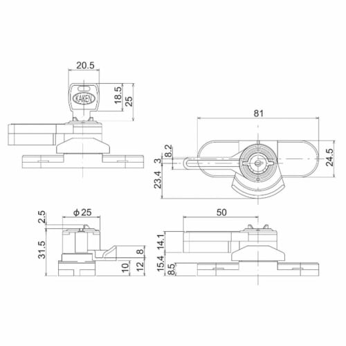 Kaken Crescent CUK-800 Gray, 1 Piece