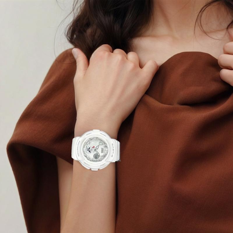 Casio Серия CASIO BABY-G, модная, простая, милая, классические стрелки, три циферблата и два окна, водонепроницаемый механизм, электронная BGA-190KT-7B