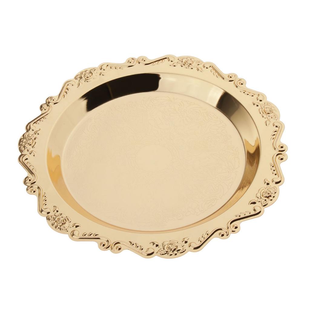 Сервировочная тарелка для десерта, золотое блюдо, витрина с фруктами, товары для дня рождения, 20 см