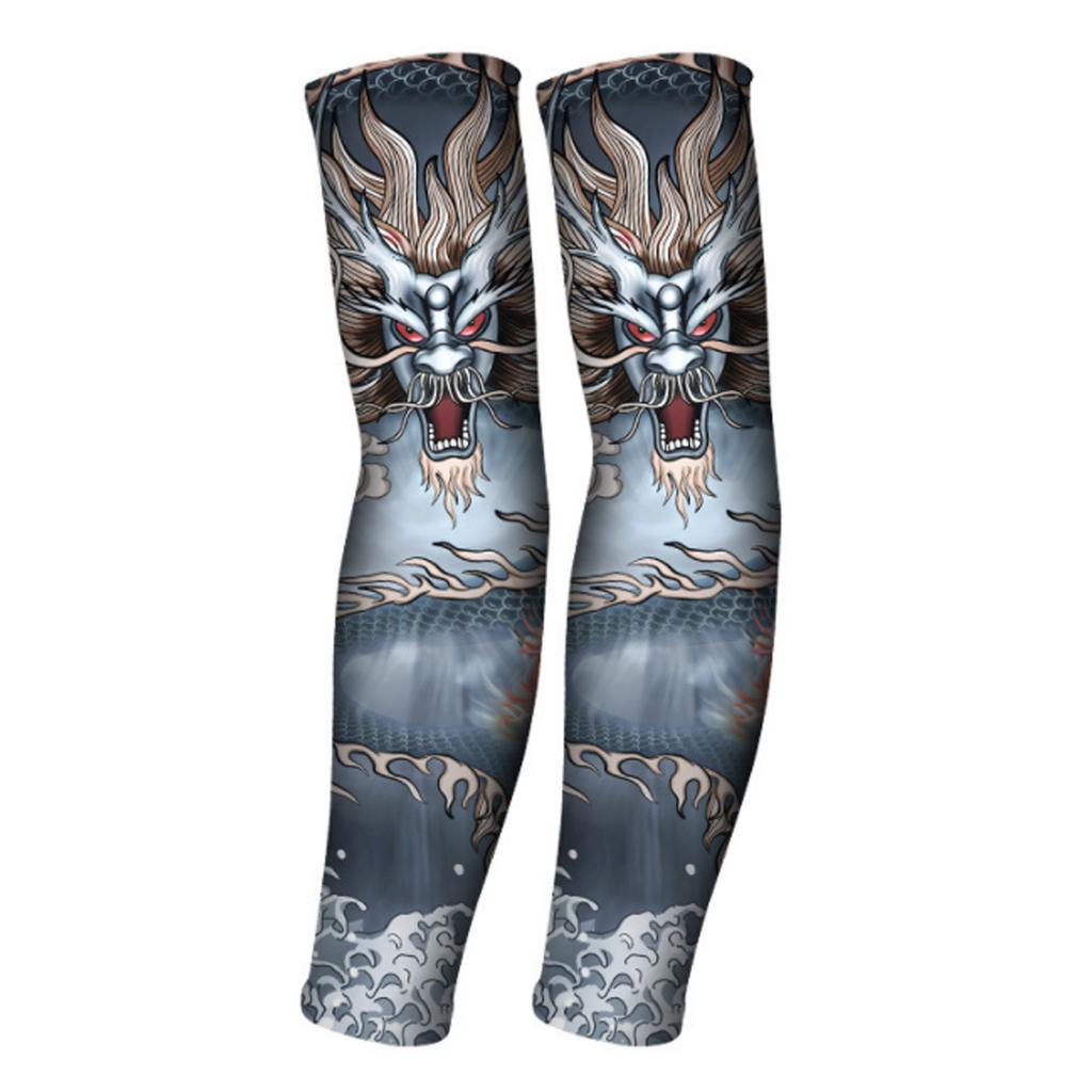 УФ-защитные рукава Ice Silk UPF50 влагоотводящие Татуировки Узоры Охлаждающие Чехлы для рук