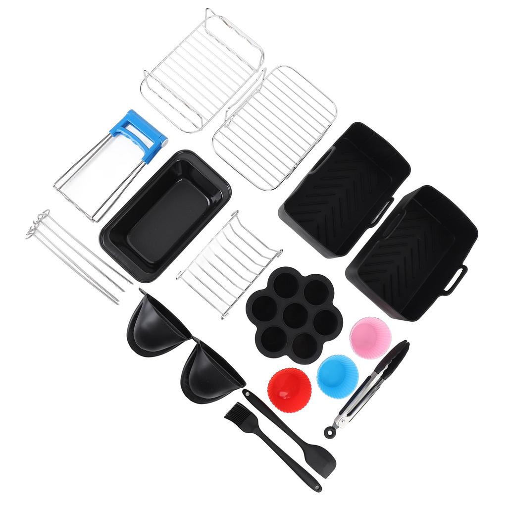 Набор аксессуаров для фритюрницы Решетка для гриля с шампуром Силиконовая щетка Щипцы для еды Сковорода для торта Сковорода из нержавеющей стали