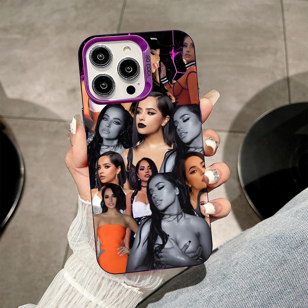 Модный фиолетовый полупрозрачный чехол для мобильного телефона Becky G для iPhone 17 16 15 14 13 12 11 X XR XS Air Pro Max Plus Цветная крышка