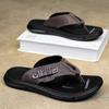 Men Flip Flops Hiking Sandals Leather Outdoor Summer White Black Wide Palm Blue Beach Shoes Plus Size Open Toe Plus Size
