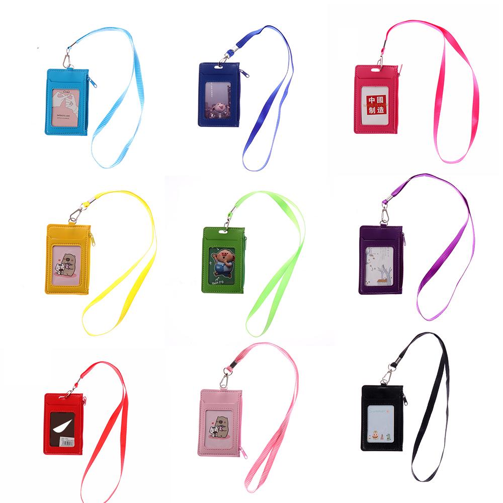 Сумка-ремешок на молнии Кошельки для монет Держатели кредитных карт Держатели удостоверений личности с шейным ремешком Держатель удостоверения личности