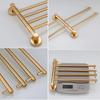 35cm European Golden Aluminum Alloy Rotating Towel Rack Bathroom Rail Hanger Brass Towel Holder Swivel Bars L Wall Mounted