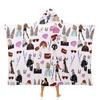Music Singer Friend Print Pattern Soft Flannel Thermal Hooded Blanket Home Outdoor Office Essential Blanket
