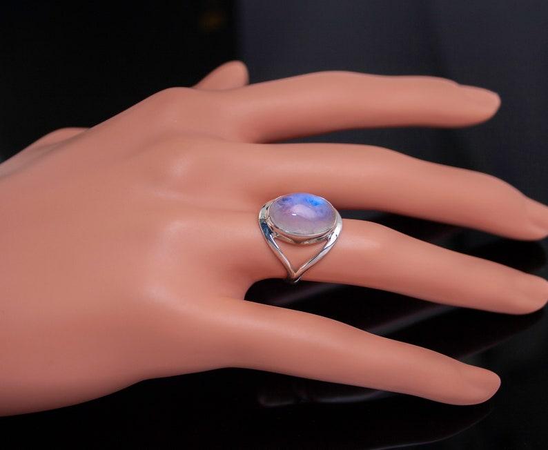 Натуральный лунный камень 925 пробы стерлингового серебра драгоценный камень ювелирное изделие кольцо подарок для женщин