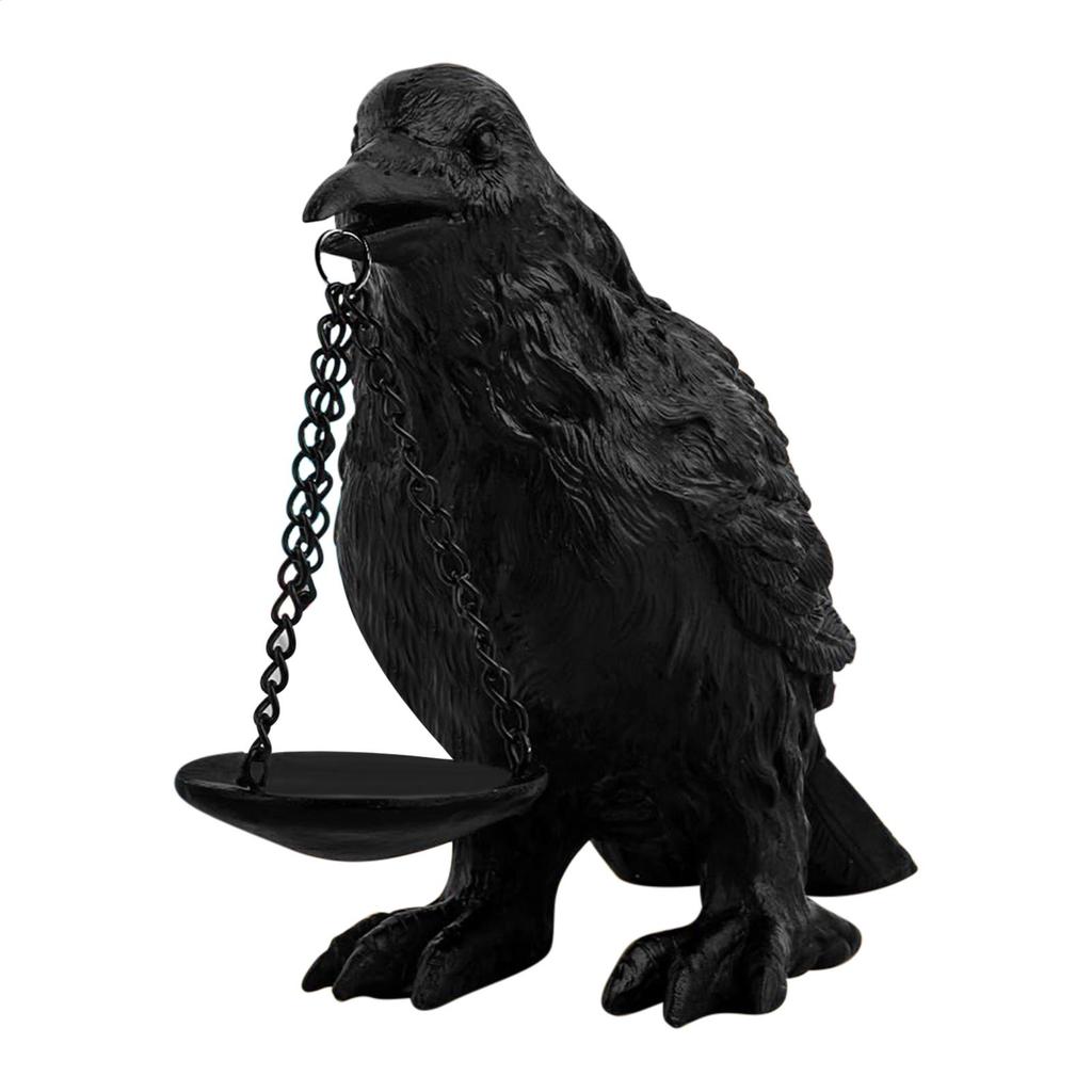 Candle Holder Resin Raven Lamp Candle Sticks Holder Scary Statue Decorative Table Centerpieces for Kitchen Events Indoor