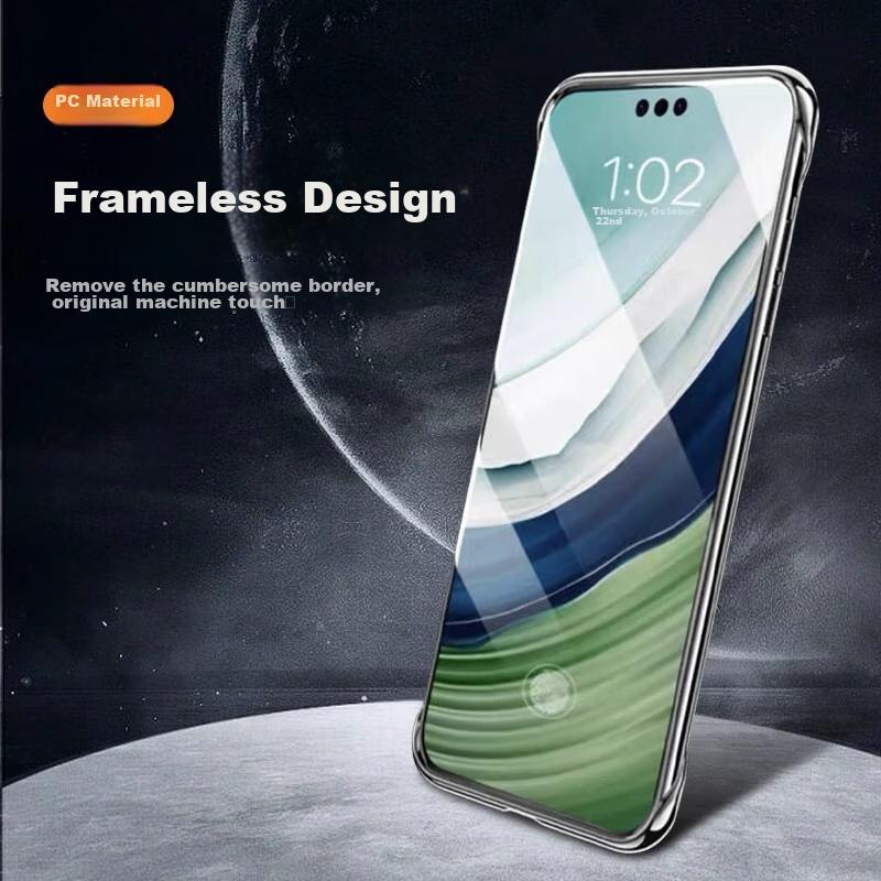 POZZO Phone Case for Huawei Mate60 Pro, for Huawei Mate60 Pro+, Borderless Transparent Heat Dissipation Light High-Definition Anti-Drop Yan Dan Black