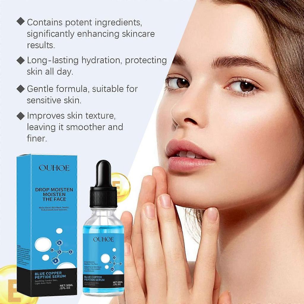 Ouhoe Copper Peptide Repair Essence Hydrating Moisturizing Firming Facial Skin Tender Moisturizing Blue Copper Peptide Essence