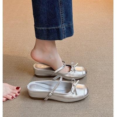 Внутреннее увеличение высоты полуприлегающие новые балетки с бантом маленькая атласная поверхность одно слово с головкой сумки одинарная обувь