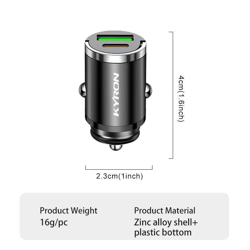 For SsangYong 100W Mini Car Charger Lighter Fast Charging PD USB Type C Phone Charger Kyron Actyon Sport Tivoli Torres Korando fpvcm00
