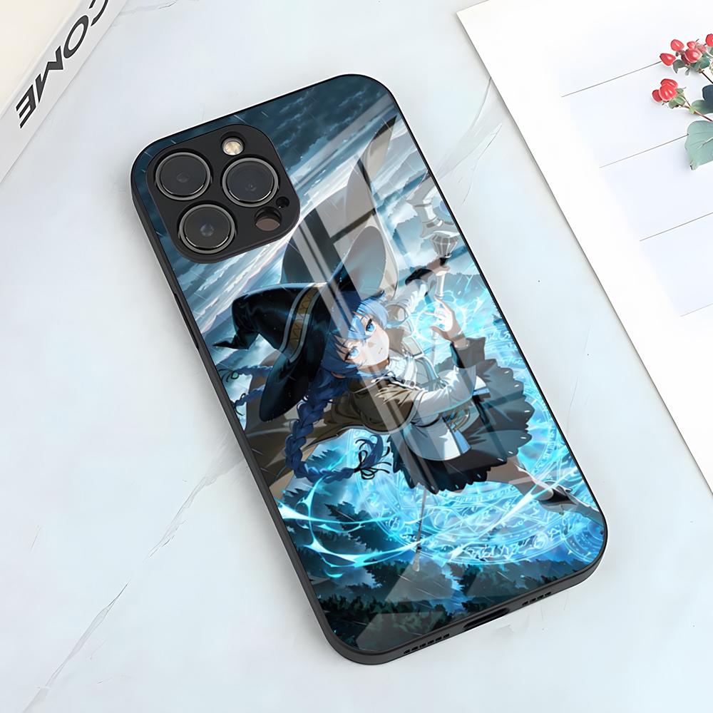 R-Roxy Mushoku Tensei Аниме Чехол для телефона Для iPhone 17 Pro Max 15 Pro 16 14 Plus 12 13 Mini 11 Pro Ударопрочный Стеклянный Чехол