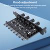 PC Chassis Fan Hub SATA/4 Pin Adapter 8 Channel PWM Hub Cooling Fan Speed Controller 4 Knob PC Case Cooling Fan Hub
